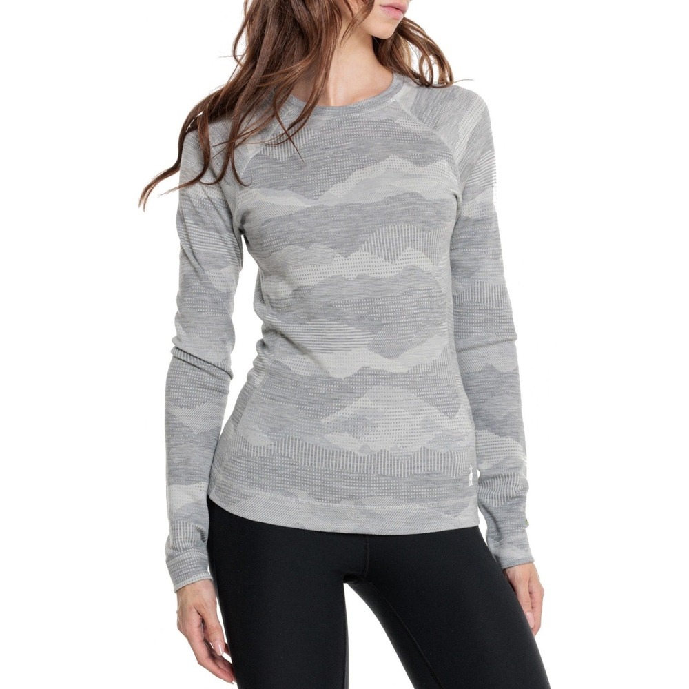 Smartwool Womens Merino 250 Base Layer Crew Top L Gray Mountain SW016371